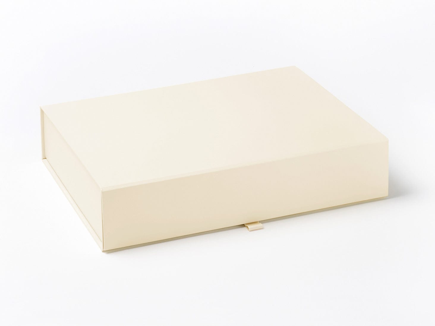 Ivory A4 Shallow Luxury Gift Boxes with Ribbon Loop