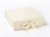 Large Ivory Folding Snap Shut Gift Box with changeable ribbon