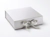 Silver Large Folding Gift Hamper Box with changeable ribbon from Foldabox UK