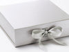 Silver Large Gift Box with Slots and Changeable Ribbon detail