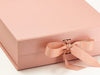 Rose Gold Large Gift Box or Keepsake Box Sample Ribbon Detail