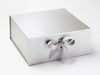 Silver XL Deep Folding Gift Box Supplied with Ribbon