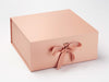 Rose Gold XL Deep Gift Box with Changeable Ribbon Supplied with Matching Rose Gold Ribbon