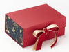 Xmas Pine Cones FAB Sides® Featured on Red A5 Deep Gift Box with Red and Gold Sparkle Double Ribbon