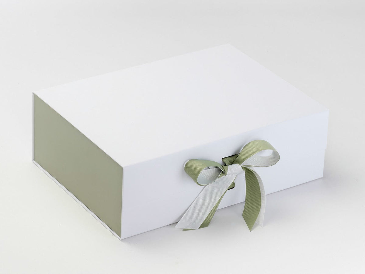 Wholesale White A4 Deep Gift Boxes, With Changeable Ribbon 🎁