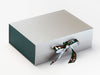 Silver Gift Box Featuring Enchanted Forest Ribbon and Hunter Green FAB Sides®