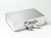 Sample Pearl Silver A4 Deep Folding Gift Box with changeable ribbon