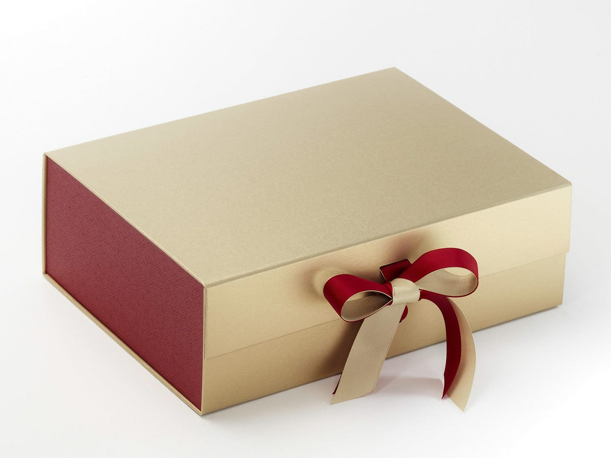 Keepsake Boxes and Hampers - A4 Deep Gold Luxury Folding Gift Boxes