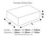 White Double Bottle Folding Gift Box Assembled Size Line Drawing