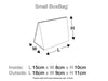 Small White BoxBag® Assembled Size Line Drawing