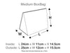 Medium White BoxBag® Assembled Size Line Drawing