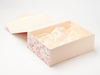 Hessian Linen A4 Deep Gift Box with Pink Peony FAB Sides® and Ivory Tissue Paper