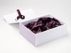 White A4 Deep No Magnet Gift Box with Midnight Plum Tissue and Lavender FAB Sides®