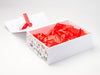 White A4 Deep No Magnet Gift Box with Radiant Red Tissue and Mexican Mix FAB Sides®