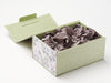 Sage Green Linen A5 Deep Gift Box with Love Doodle FAB Sides® and Slate Grey Tissue