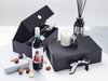 Black Double Bottle Gift Box with White Wax Seal