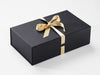 Black Double Box Bag with Gold Sparkle Ribbon Wrapped