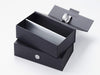 Black Double Bottle Gift Box Featured with Silver Insert. Insert available to purchase separately.