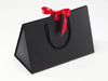 Large Black BoxBag™  Featured with Radiant Red Grosgrain Ribbon