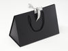 Black Large BoxBag Featuring Silver Sparkle Ribbon. Ideal for Black Tissue Paper