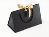 Black Medium BoxBag with Gold Sparkle Ribbon. Ideal for Gold Tissue Paper