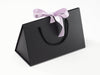 Medium Black BoxBag® Featured with Pale Lilac Satin Ribbon