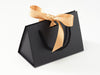 Small Black BoxBag®  Featured with Gold Satin Ribbon