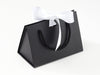 Black Small BoxBag®  Featured with White Satin Ribbon