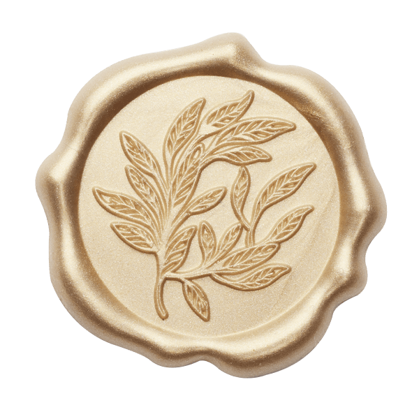 Gold Wax Seal Featuring Leaf Sprig Design