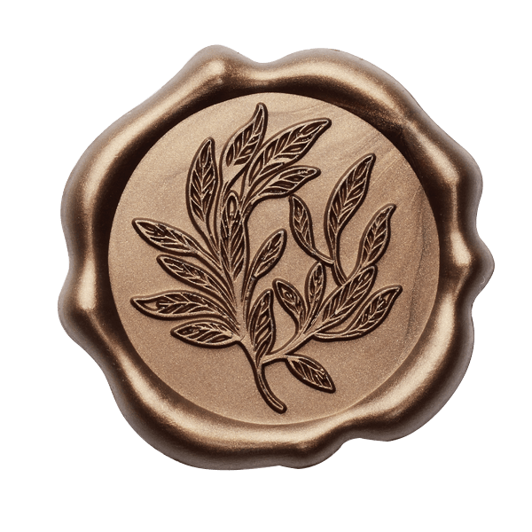 Bronze Wax Seal Featuring Leaf Sprig Design