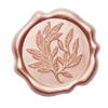 Rose Gold Wax Seal Featuring Leaf Sprig Design