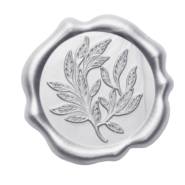 Silver Wax Seal Featuring Leaf Sprig Design