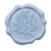 Pale Blue Wax Seal Featuring Leaf Sprig Design