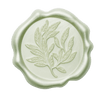 Sage Green Wax Seal Featuring Leaf Sprig Design