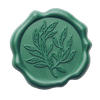 Forest Green Wax Seal Featuring Leaf Sprig Design