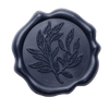 Navy Blue Wax Seal Featuring Leaf Sprig Design