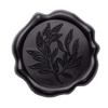 Black Wax Seal with Leaf Sprig Design