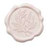 Pale Pink Wax Seal Featuring Leaf Sprig Design