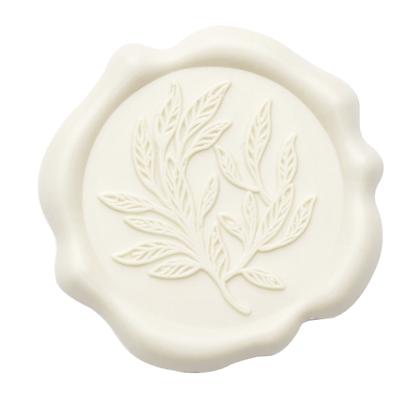 Ivory Wax Seal Featuring Leaf Sprig Design