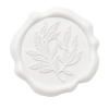 White Wax Seal Featuring Leaf Sprig Design