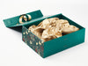 Forest Green A4 Deep Gift Box Featuring Green Pine Cones FAB Sides® and Gold Tissue Paper