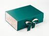 Forest Green A4 Deep Gift Box Featured with Pink Marble FAB Sides® and Vanilla Double Ribbon