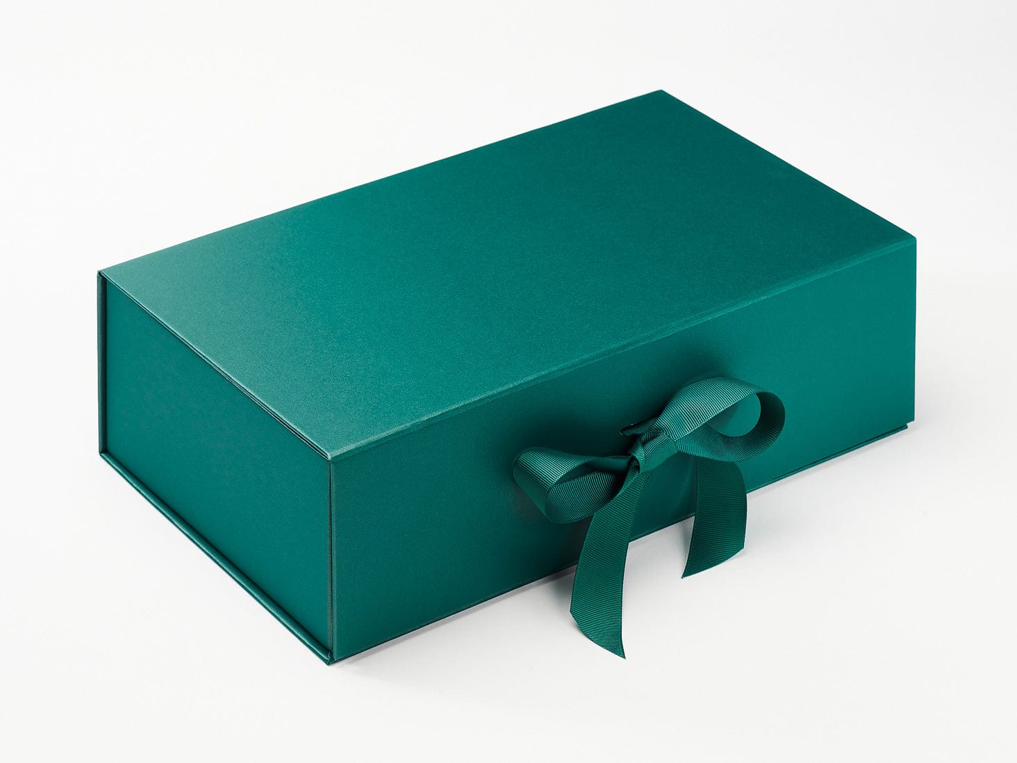 Forest Green Double Bottle Gift Box with Changeable Ribbon