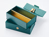 Brushed Gold Double Bottle Box Insert Featured with Forest Green Double Bottle Gift Box