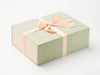 Peach Fuzz Ribbon Featured on Sage Green Linen Gift Box