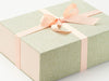 Hessian Linen FAB Sides® Featured on Sage Green Linen Gift Box with Peach Fuzz Ribbon