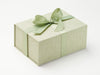 Sage Green Linen No Magnet Gift Box with Spring Moss Ribbon