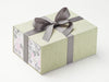 Sage Green Linen A5 Deep Gift Box with Love Doodle FAB Sides® and Metal Grey Ribbon