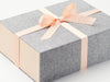 Hessian Linen FAB Sides® Featured on Grey Linen Gift Box with Peach Fuzz Ribbon