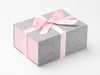 Sample Rose Pink Linen FAB Sides® on Grey Linen Gift Box with Rose Pink Ribbon